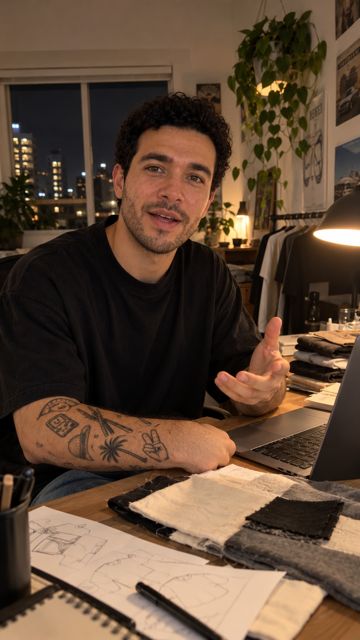 Jake at his desk at night